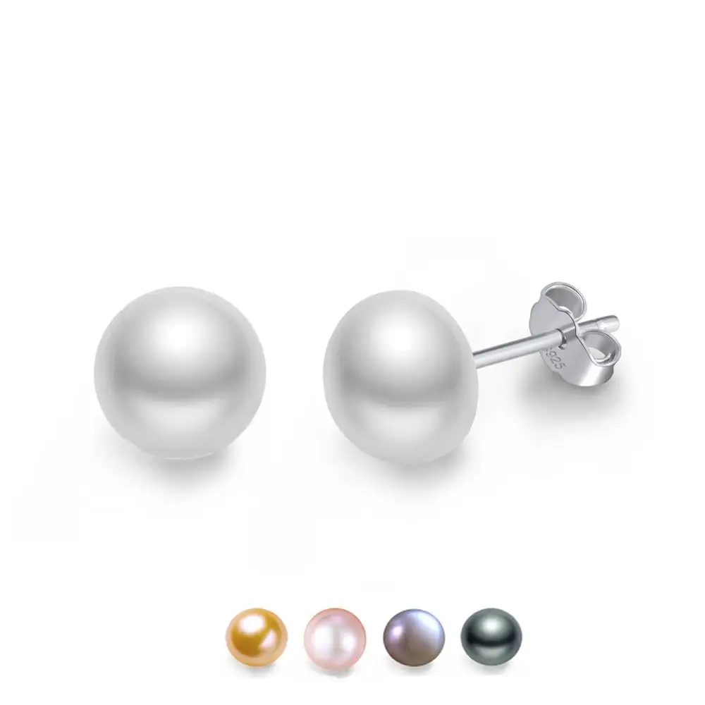 

RINNTIN SE86 Jewelry Wholesale 925 Sterling Silver Pearl Stud Earrings for Women