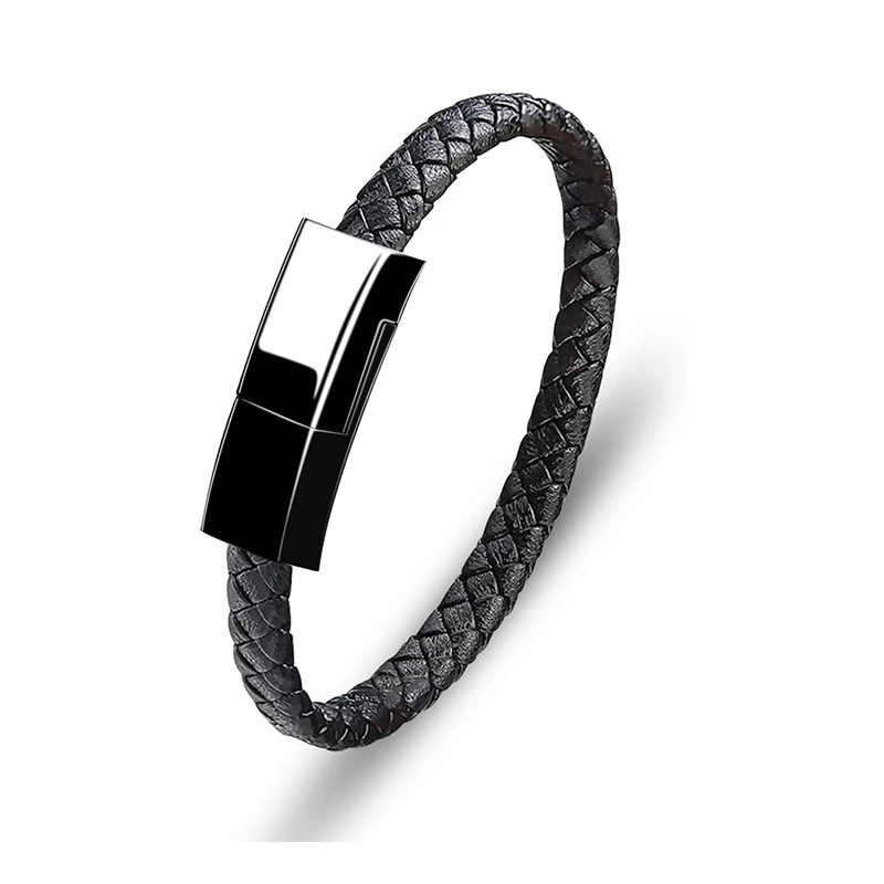 

Usb Bracelet Charger Leather Braided Bracelet Usb Charging Cable For Iphone Android Mobile Phone Gift New design
