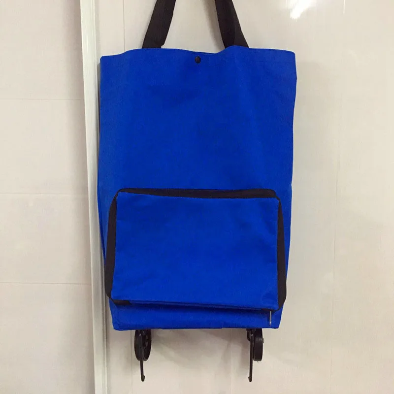 
Factory Price Portable Handbag Foldable Supermarket Tugboat Bag Pull Rod Trolley Cart Shopping Bag With Wheels 
