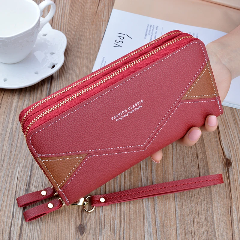 

Wholesale New Korean Fashion Leather Lady Wallet Envelope Coin Purse Big Carteras De Mujer For Women, Customized color