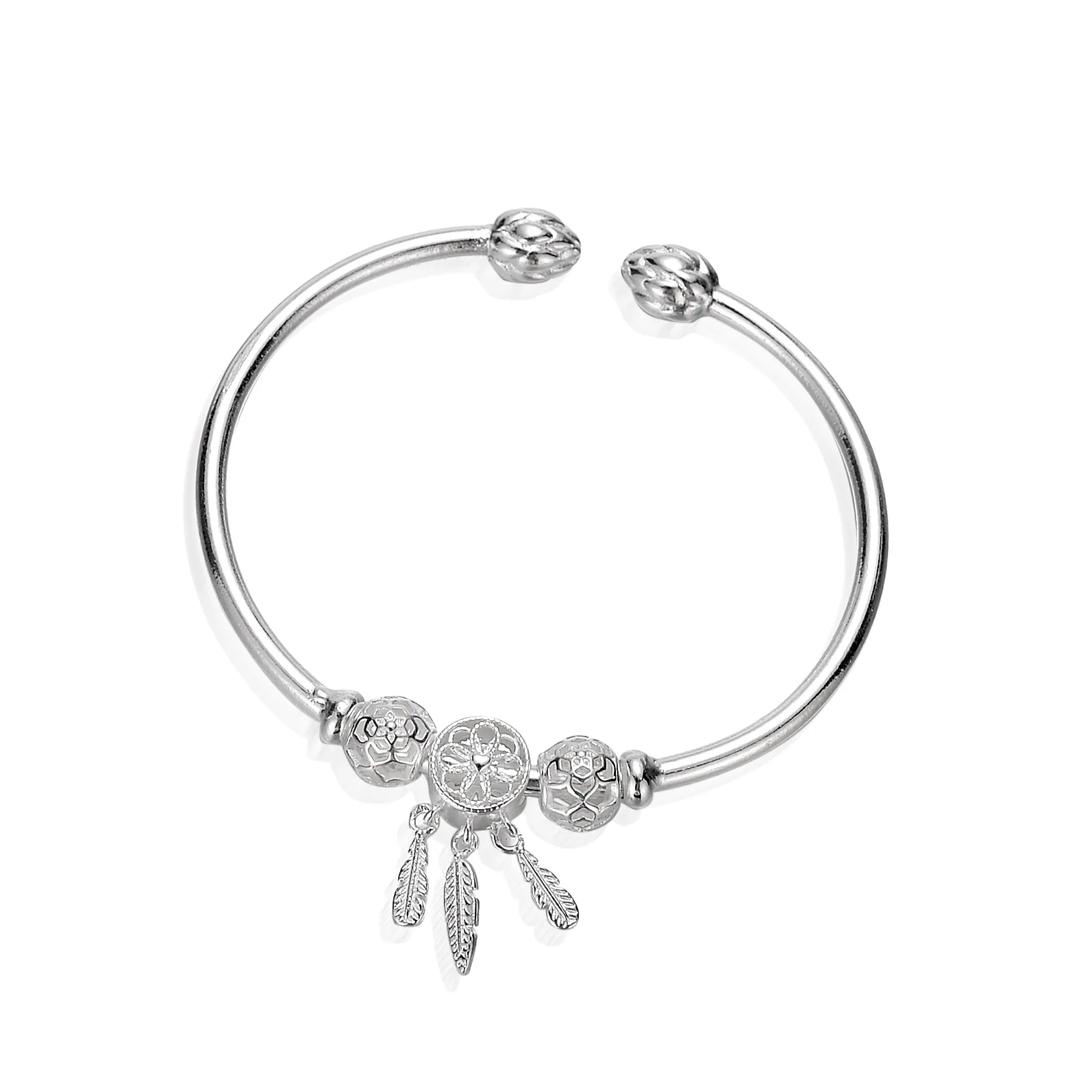 

Dainty Copper Adjustable Drean Catcher Charm Cuff Bracelets Women Girl Wedding Gift Designer Beads Bracelets