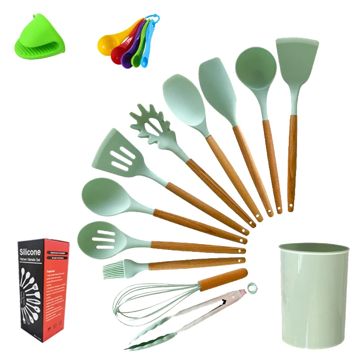 

Nonstick cooking tools accessories spatula spoon silicone kitchen utensils set 13, Multicolor optional