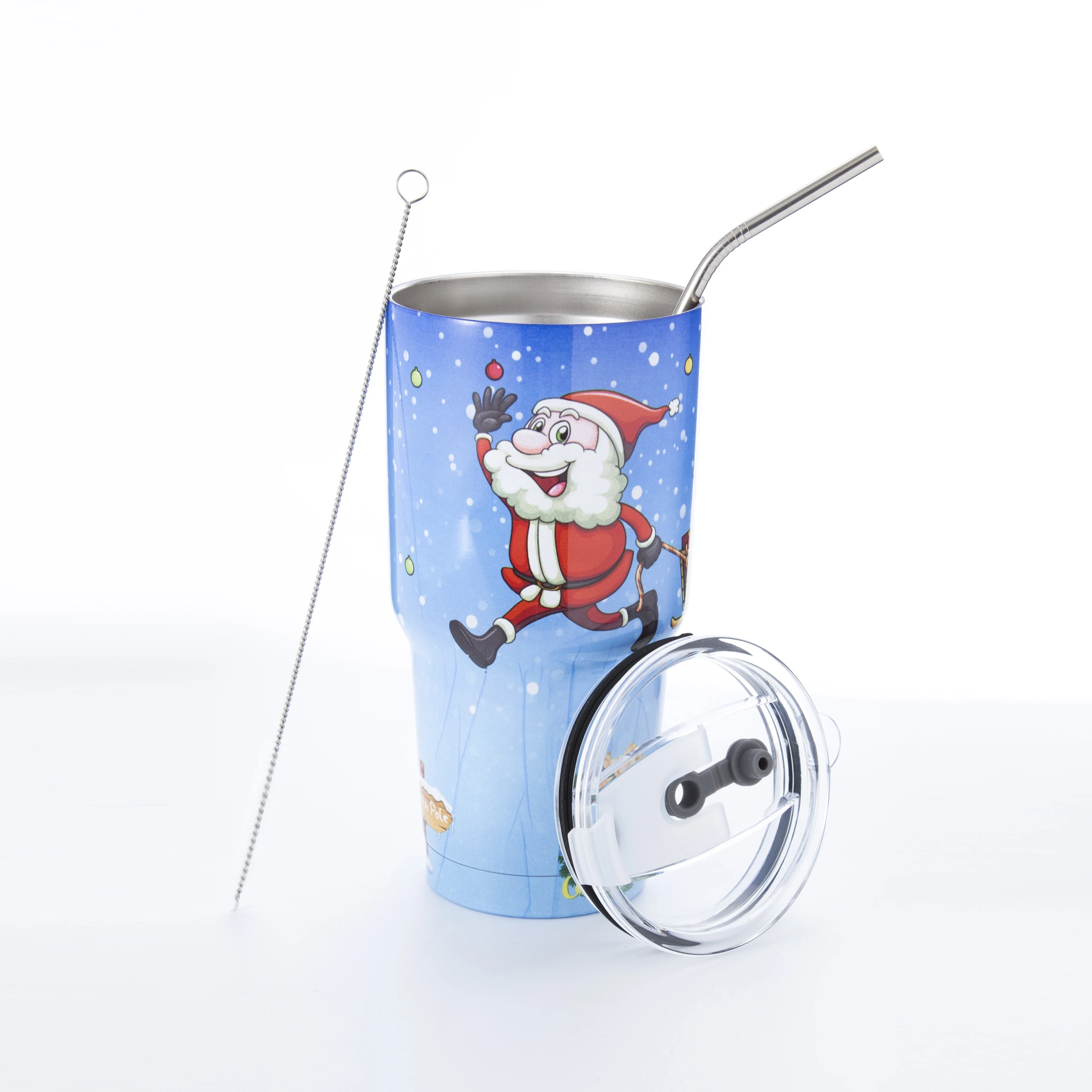 

Factory Directly tumbler Christmas painting 20/30oz double wall vacuum mug wholesale blank stainless steel travel mugs, Customized colors acceptable