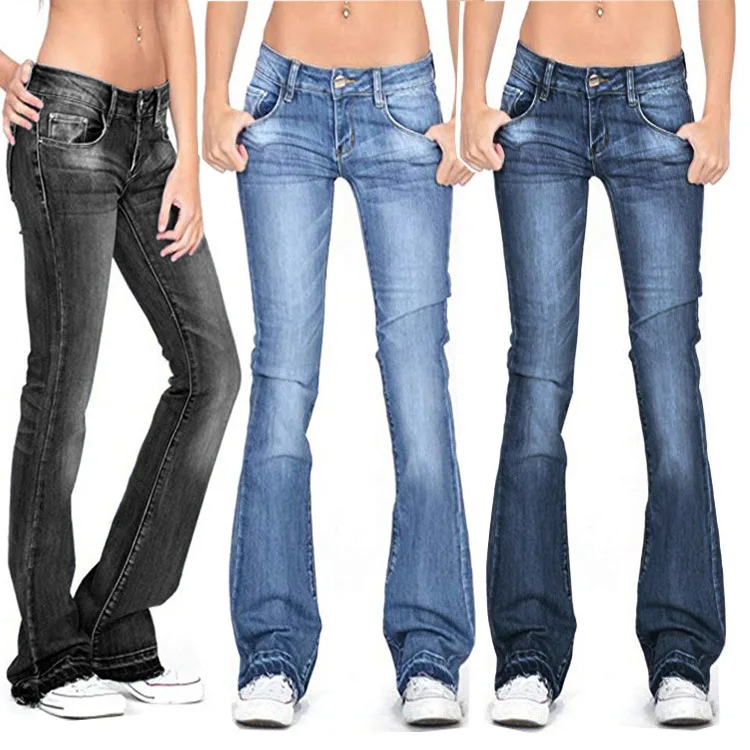 

Retro Flared Jeans Women Skinny Denim Tassel Denim Trousers Fashion Ladies Girls Slim Sexy Washed Blue Denim Pants