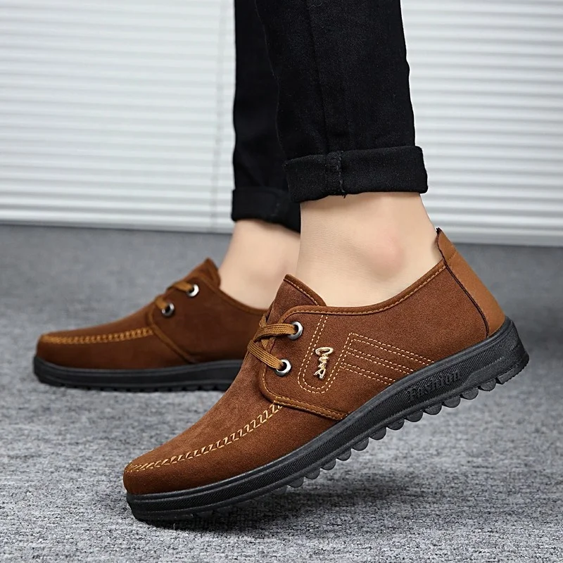 

Men's Lace-Up Sneakers Comfortable Casual Loafer sneaker shoes men sepatu casual sneakers casual, Brown/black