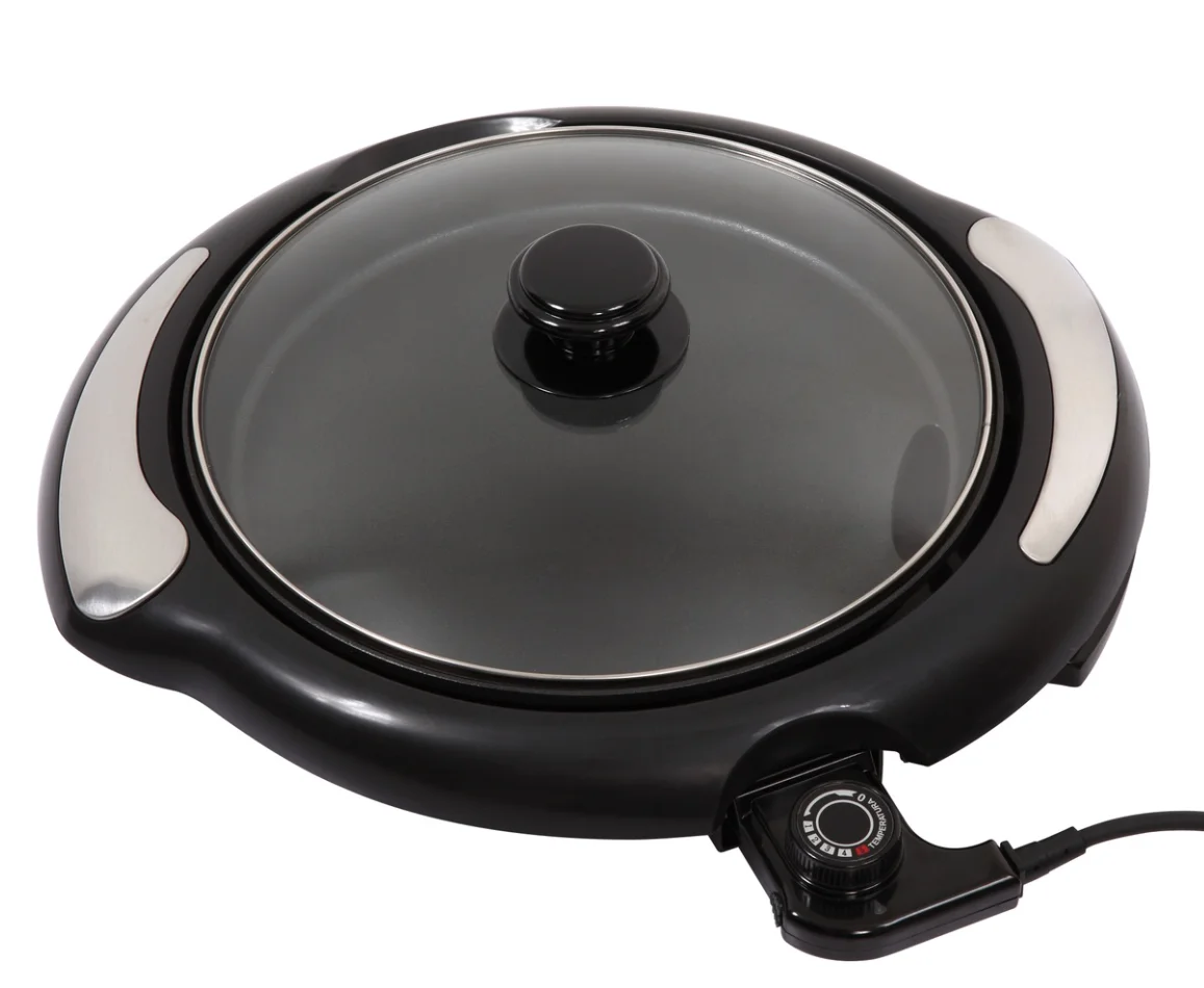 
electric table grill with adjustable temperature control, BBQ with glass lid 