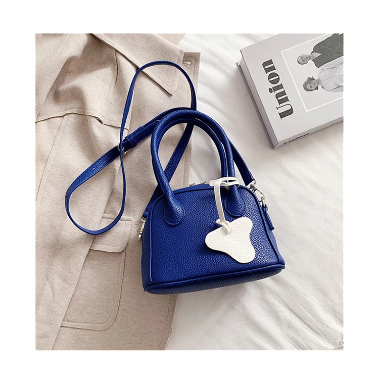 

Mini Top-Handle Blue Shell Hand Bags High Quality PU Leather Women Crossbody Bags Fashion Pure Color Shoulder Bag Small Handbags
