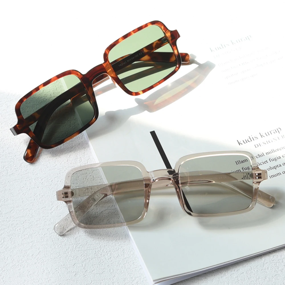 

TR90 retro sun glasses for women square frame uv400 male summer driving green brown sunglasses men polarized black