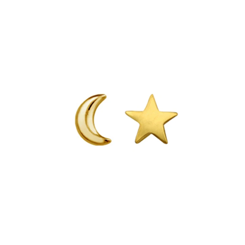 

ROXI 2021 Minimalist 925 Sterling Silver Jewelry Moon Star Stud Earrings Cute Simple Style Earring