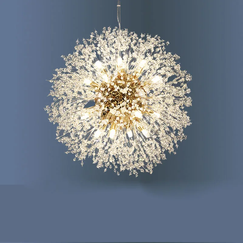 crystal dandelion chandelier Nordic living room lamp for modern restaurant bedroom lighting