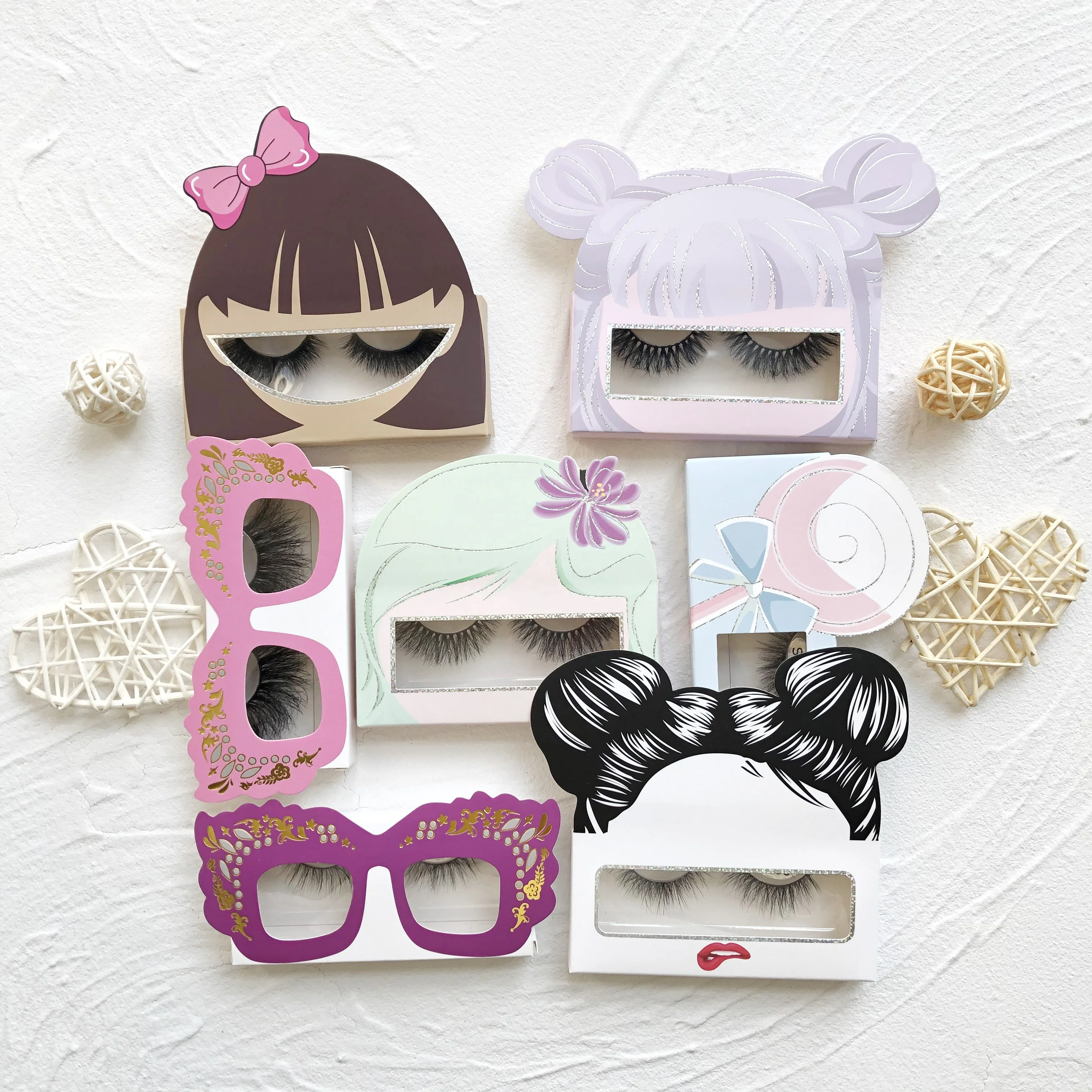 

iShero doll boxes 18mm lashes thin band eyelash natural fluffy wispy cat eye 3D 5D mink eyelashes, Black