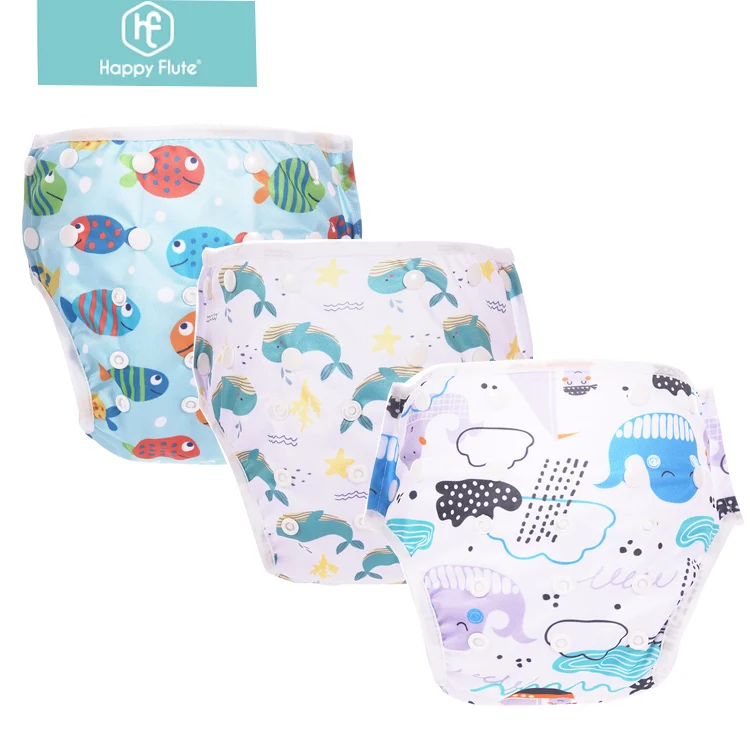 

HappyFlute Baby Reusable 1PC Swimming Diapers Boys or Girls Cartoon Swimwear Children Adjustable Summer Swimming Nappy Pants, Customer's requirement
