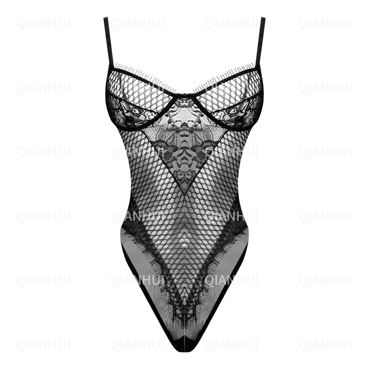 

Sexy Lingerie Bodysuit Women Transparent Floral Lace One Piece Lingerie