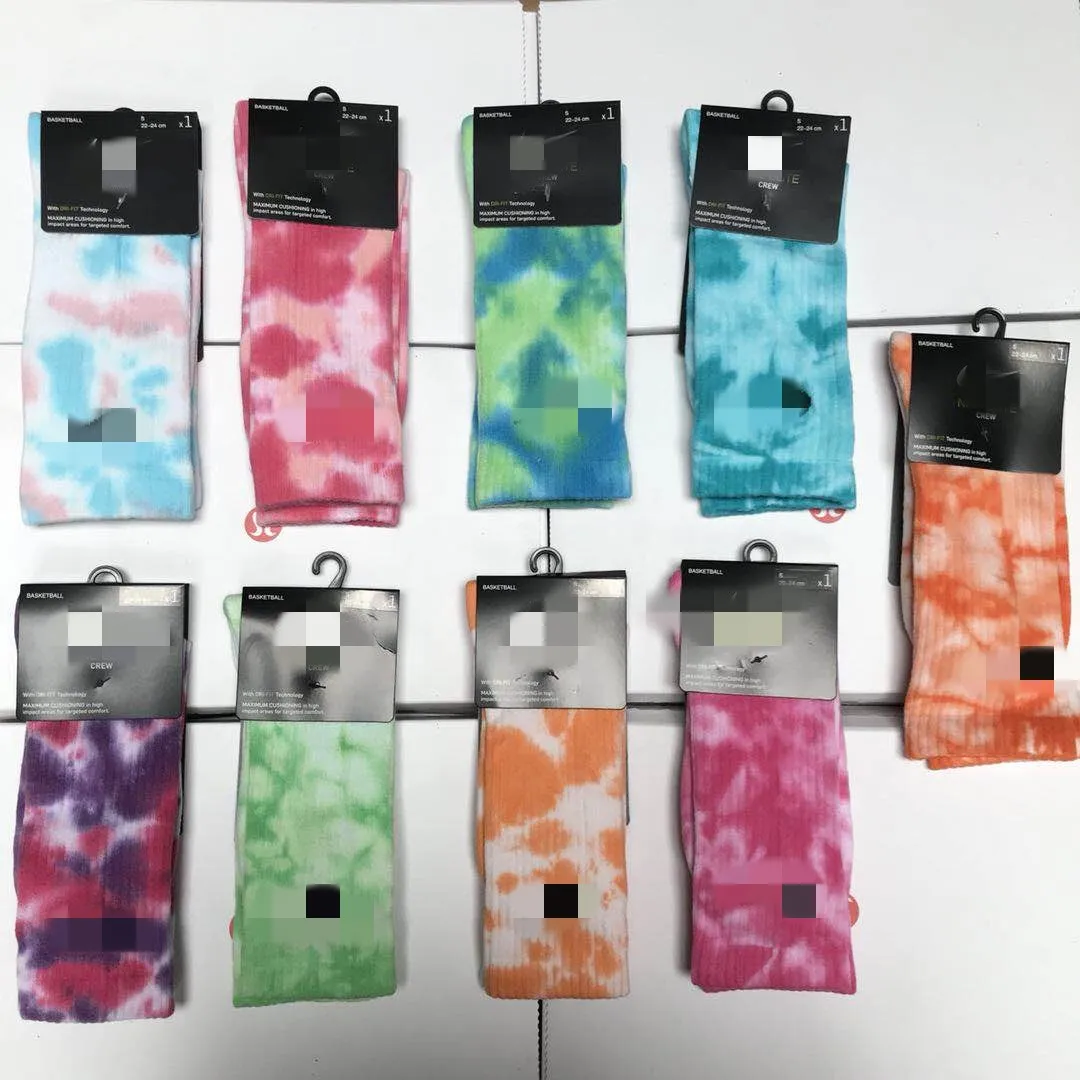 

Fashion Colorful Unisex Skate Socks Ethnic Style Tie Dyed Pile Medium Tube Socks thick tie dye socks