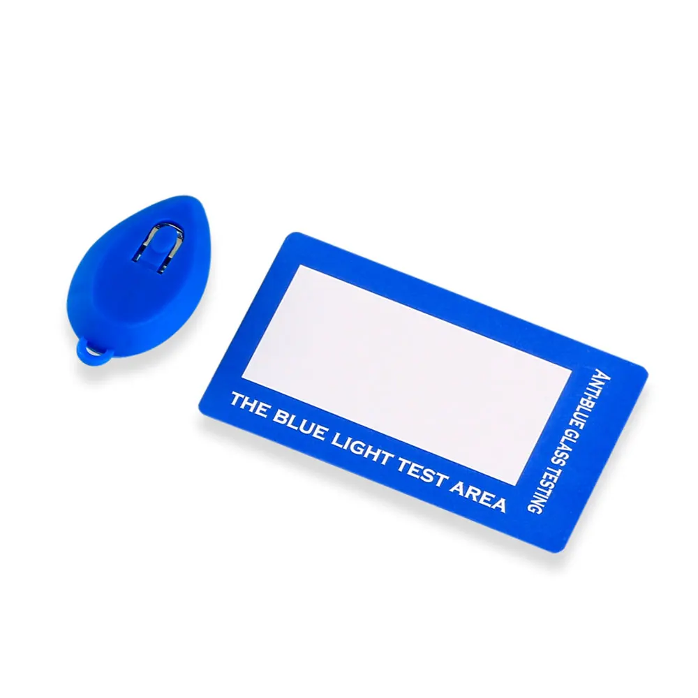 

Optical carte de test Bluelight blocking proof test card lamp UV proof PVC reusable anti blue light testing kits