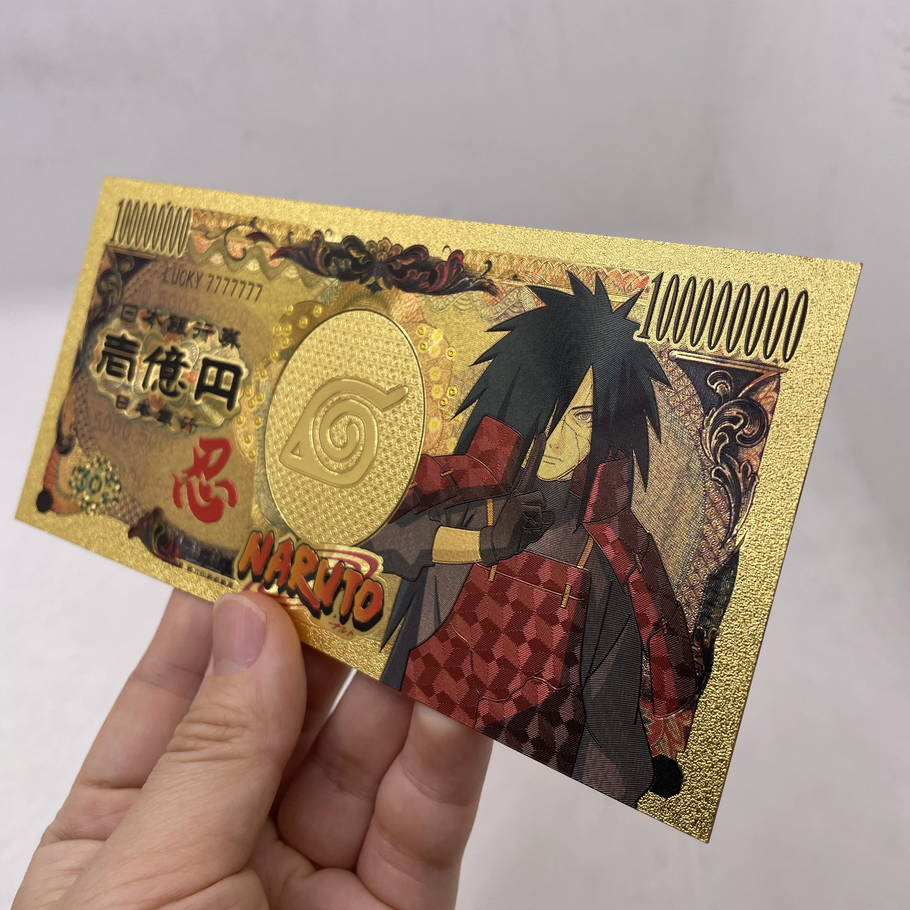 

New 4 Designs Japanese Anime Namikaze-Sasuke-NARUTO Yen Gold anknotes for classic childhood memory Collection cards