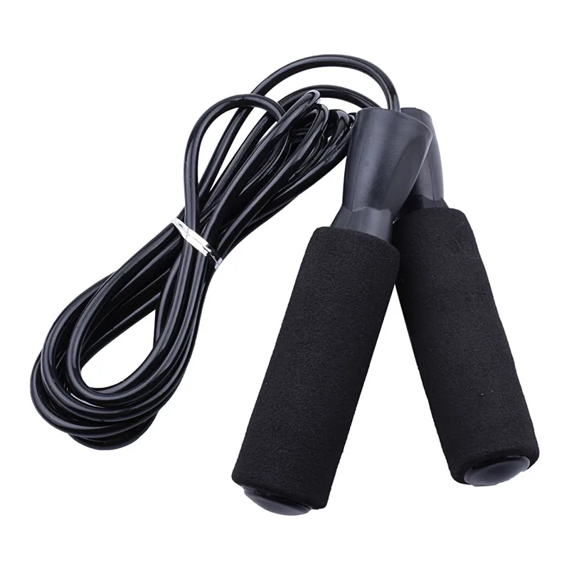 

Skipping Rope Jump Rope Cable Fitness Training Workouts Equipment Foam Handle Adjustable for Sport Exercise, Black