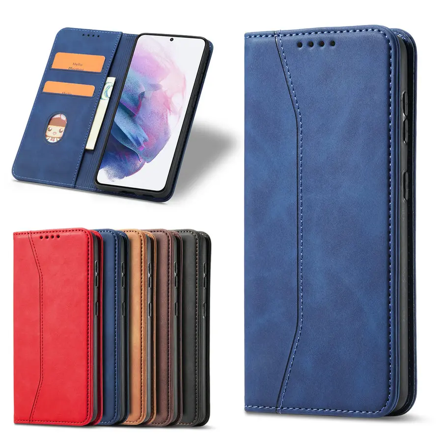 

New Arrivals A02s Phone Case Magnetic Wallet Book Design for Samsung Galaxy A02s Case Kickstand Vegan Mobile Phone Flip Case, Black brown red blue coffee