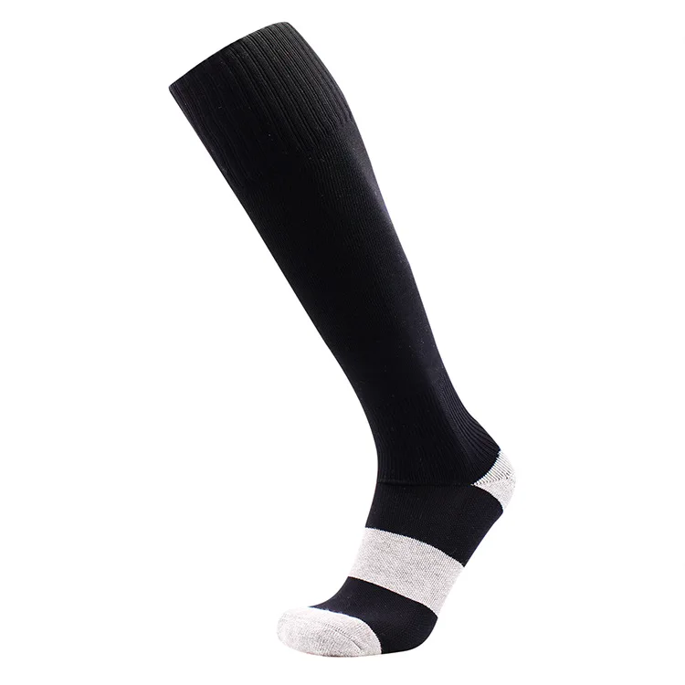 

Good Quality low MOQ Anti-Bacterial Anti-Slip cotton plain color football sock, Customize color