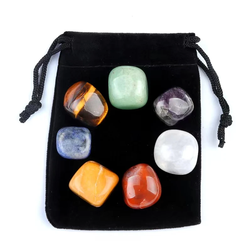 Wholesale Natural Crystals Healing Gemstone Raw Seven Chakra Stones Natural Seven Chakra Healing Stone Set