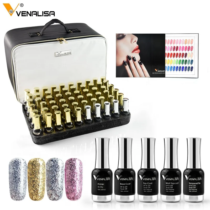 

VENALISA Gel Polish Hot Sale Set 12ml 120pcs/kit Manicure Nail Art Salon UV Gel Base Coat Long Wear No-wipe Topcoat Kit, 111 colors #1001-#1120