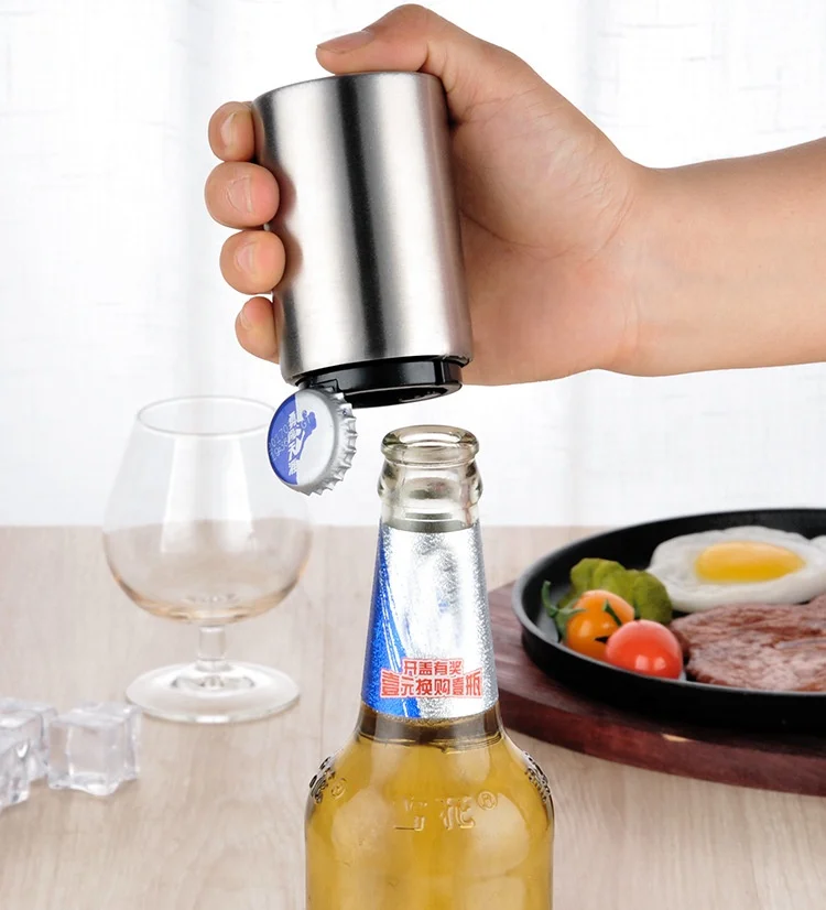 

Automatic beer gifts bottle opener metal for Christmas, Silver