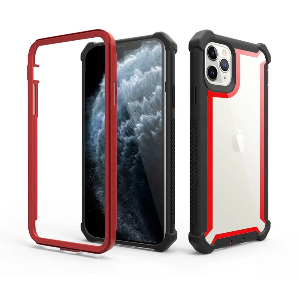 

Anti-Drop Hybrid TPU+PC Clear phone Case Bumper cover for iphone 11, Multi-color, can be customized