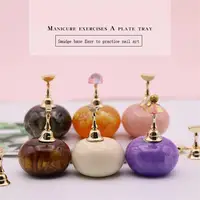 

1 set Nail Tip DIY Showing Shelf Magnetic Training Display Stand Round Base Crystal Alloy Holders Nail Art Painting Tools