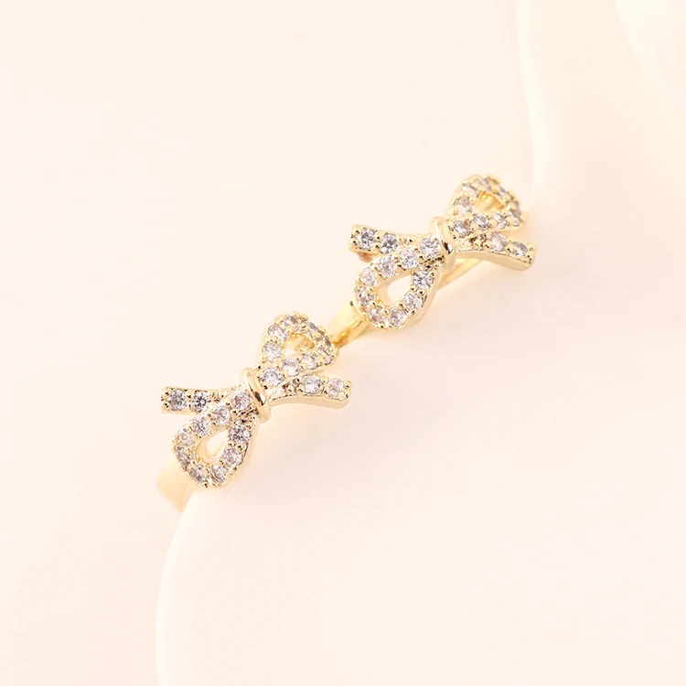 

Wholesale Real 14K Gold Plated Cubic Zirconia Bow Stud Earrings Rhinestone Crystal Gold Bow Silver Earring