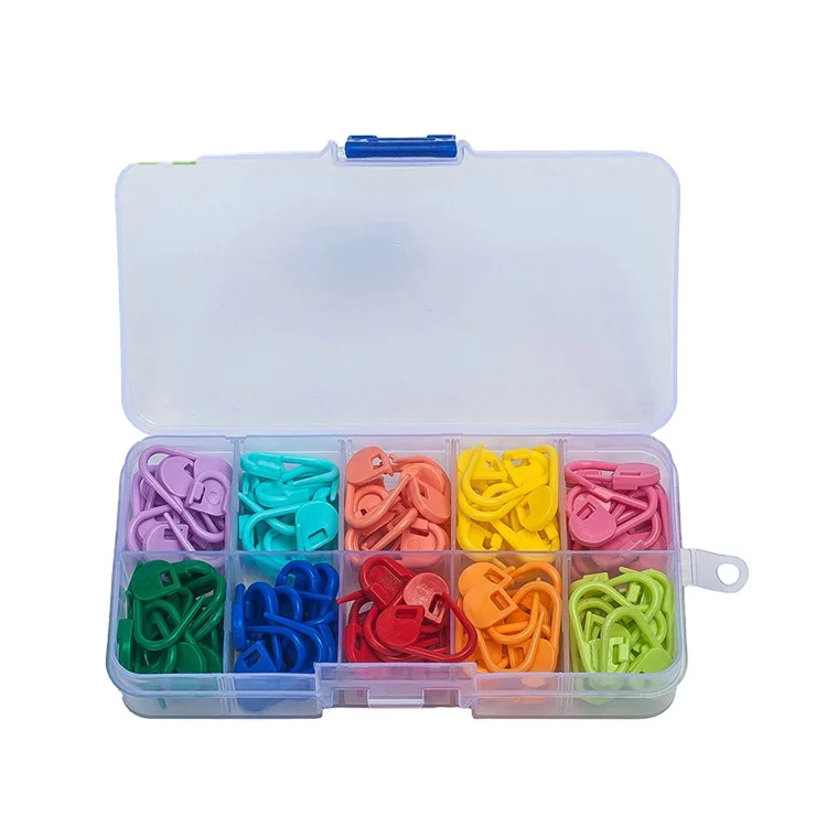 

120 pcs Crocheting Knitting Plastic Colorful Stitch Markers with Case, Mix color