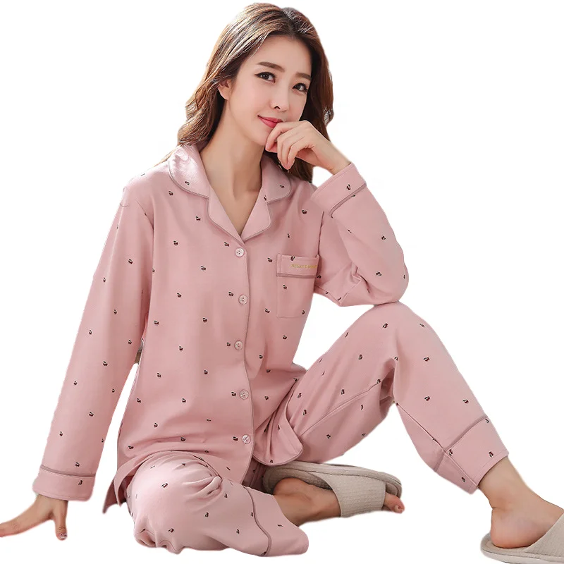 

Direct wholesales pajamas two piece set women's cotton pyjamas clothing night suits for women night wear sets