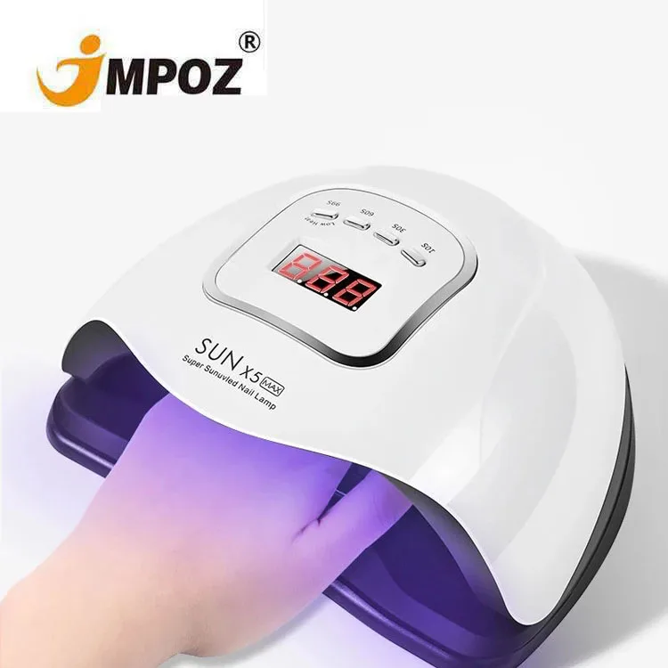 

Smart Nail Dryer SUN X5 Max 150W UV LED Nail Lamp with Sensor LCD Display Curing Nail Gel Polish Manicure Tool 45 LEDs, White