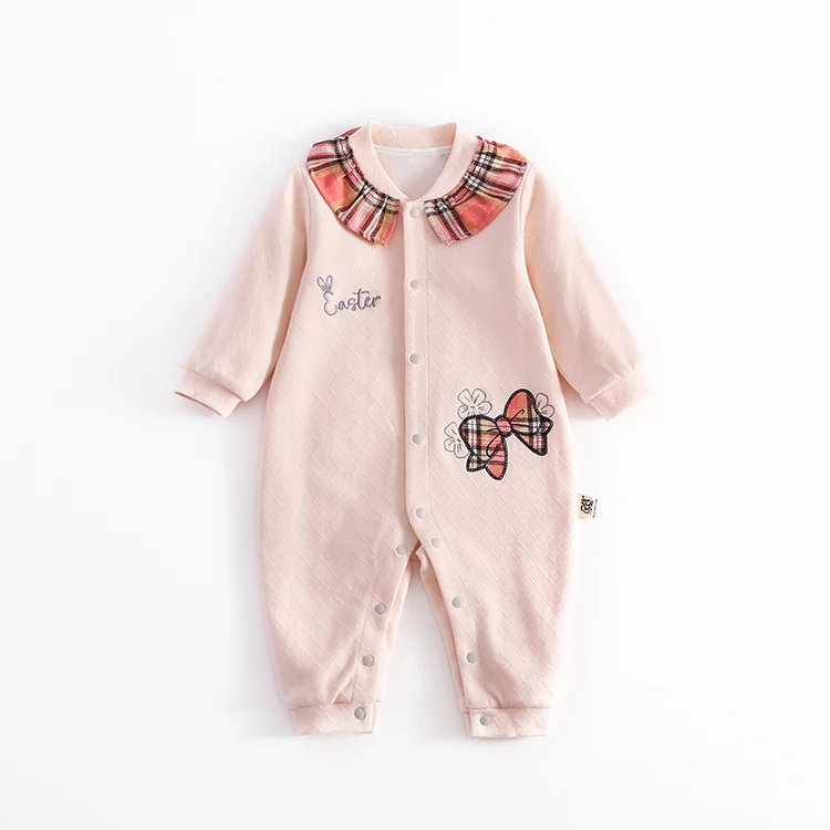 

Newborn Clothing Unisex Cute Babi Wear Garments Toddler Jumpsuit Infant Romper Fall Winter Baby Clothes, Beige, pink
