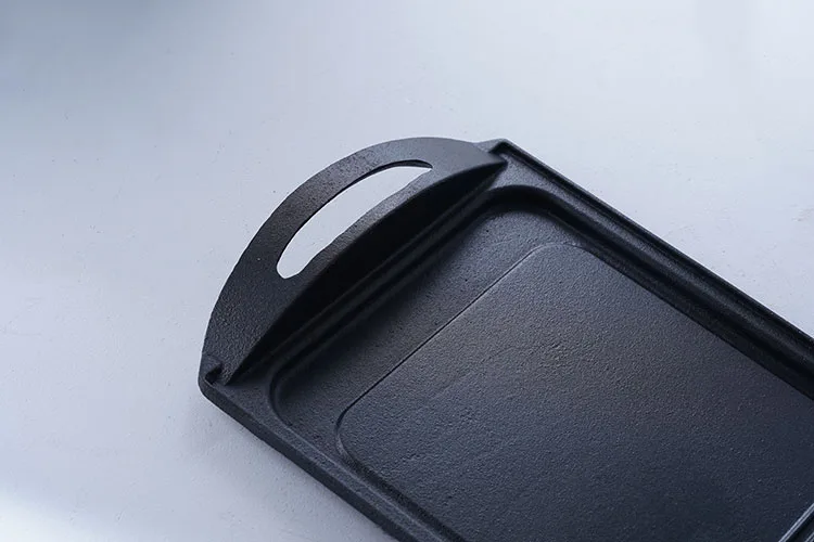 Wholesale Black Big Capacity Kitchen Rectangular Preseasond Cast Iron