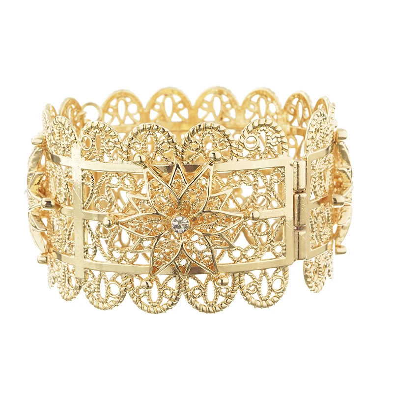 

Golden Wedding Bracelet Cuff Bracelet Lady Armband Bohemian Ethnic Holiday Gift Jewelry, Gold and silver