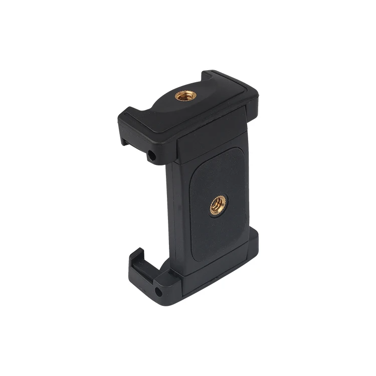 

RAJ04 Mobile Phone Holder Clip Mount Adapter Bracket Tripod Phone Mount with 1/4 Screw Hot Shoe Adapter, Black