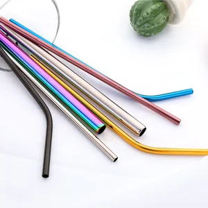 Image of Hot sell on amazon wholesale reusabl 304 stainless steel metal straw with Custom logo