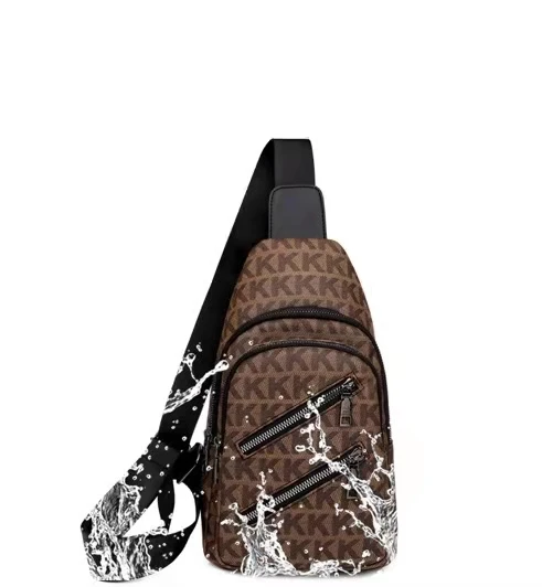 

Women's Leather Chest Bag Fashion Messenger Sport Crossbody Bag For Travel Hiking, As picture