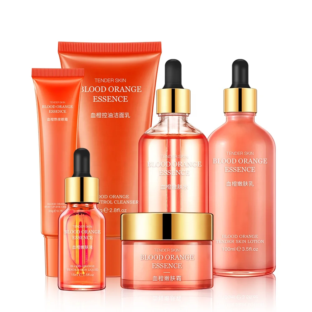 

OEM Skin Care Blood Orange 6 pcs Gift Set Organic Face Care Natural Skin Care Set