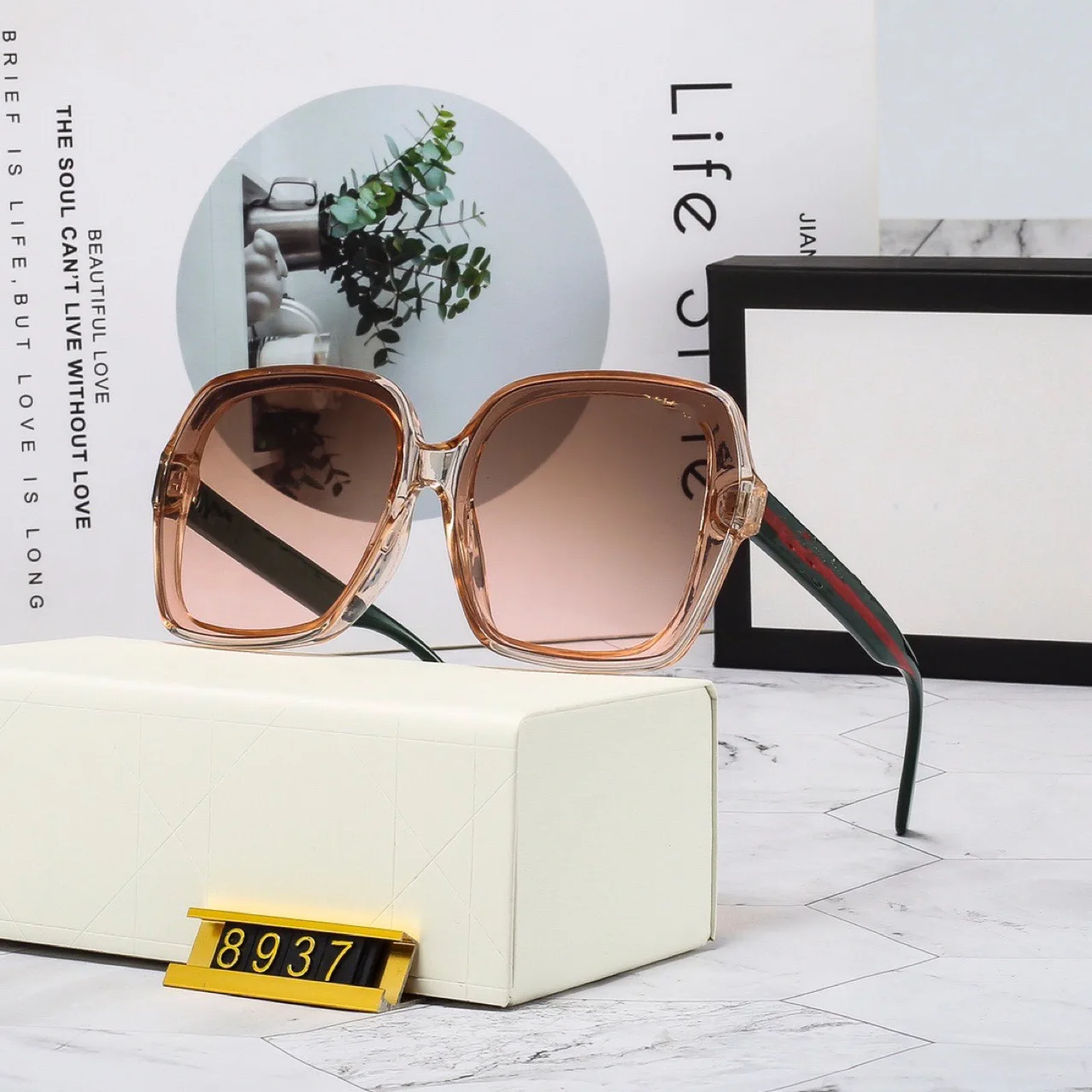 

Trendy EESER Inspired Designer Sunglasses Famous Brands Branded 2021 Women Shades Sun Beach Big Frame Luxury Millionaire