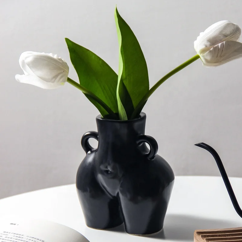 

Amazon Hot Sale Nordic Style Vase Woman Female Body Vase Ceramic Flower Vase For Home Decor