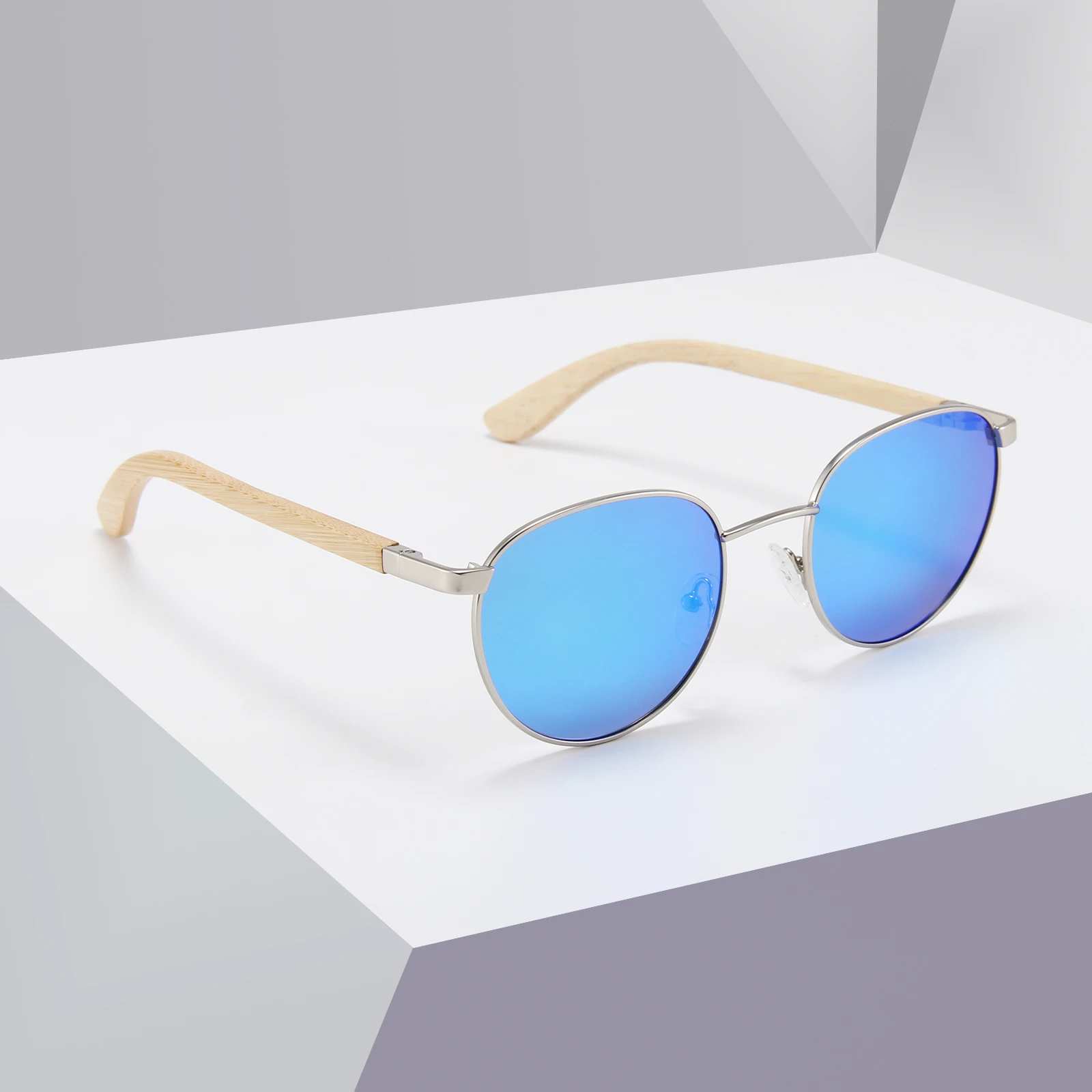 

CONCHEN Eco-friendly Bamboo Wood Sun glasses Polarized Metal Frame Small Women TAC Sunglasses