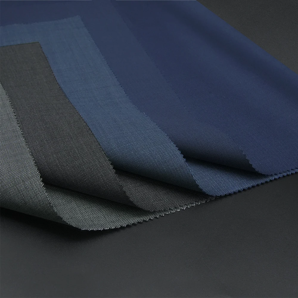 Gorgeous STOCK Worsted Merino Wool Fabric Wool/Polyester Fabric Luxury Italian Suiting Wool Fabric for Men's Suit