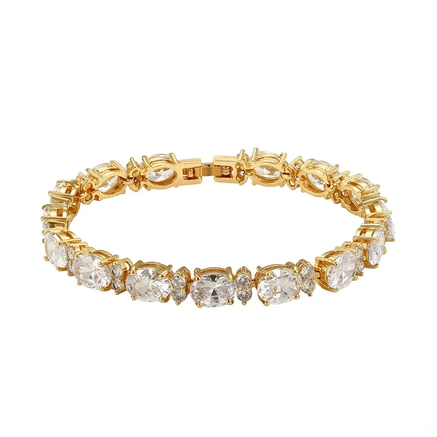 

bracelet-440 Xuping jewelry elegant fashion crystal 24K gold environmental protection copper bracelet
