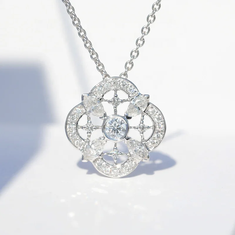 

Flower Pendants High Quality zircon Necklaces For Women Birthday Gift Luxury Cocktail Jewelry