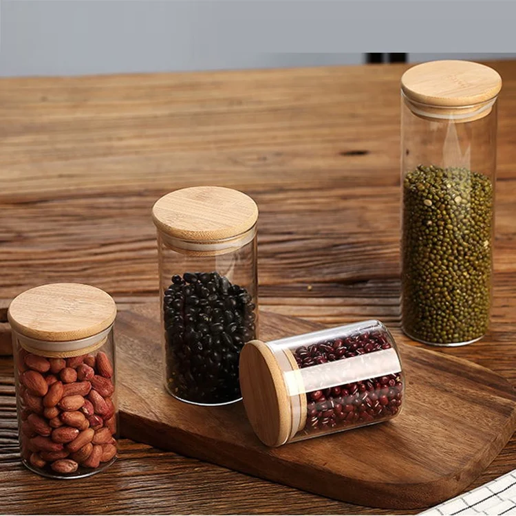 

Clear saffron glass packing jar with lid, Transparent
