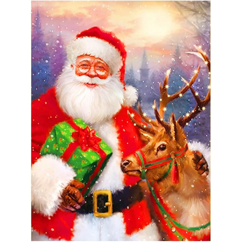 

Santa Claus 5D DIY Full Drill Christmas Diamond Painting Diamond Embroidery Mosaic Custom Decoration Manual Art Kits For Kids