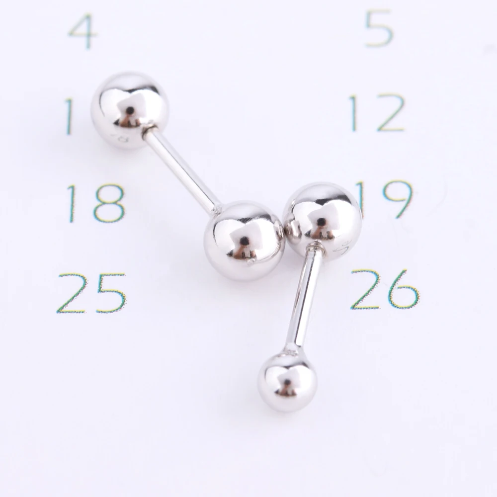 

Fashion Jewelry Mirror Polish Double Round Ball Silver Earrings For Women