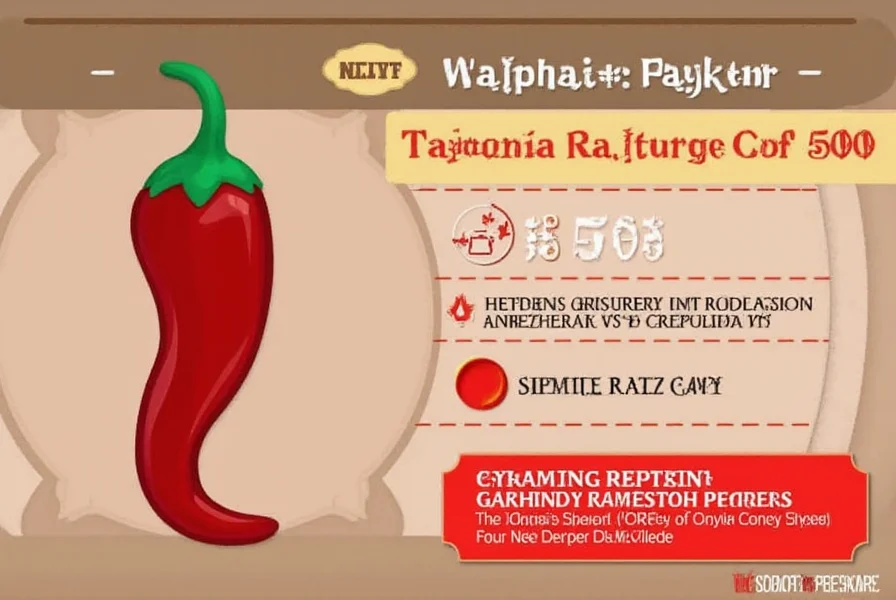 Visual comparison of different chili peppers arranged by heat level from mild to extreme with cayenne pepper positioned in the medium-hot section