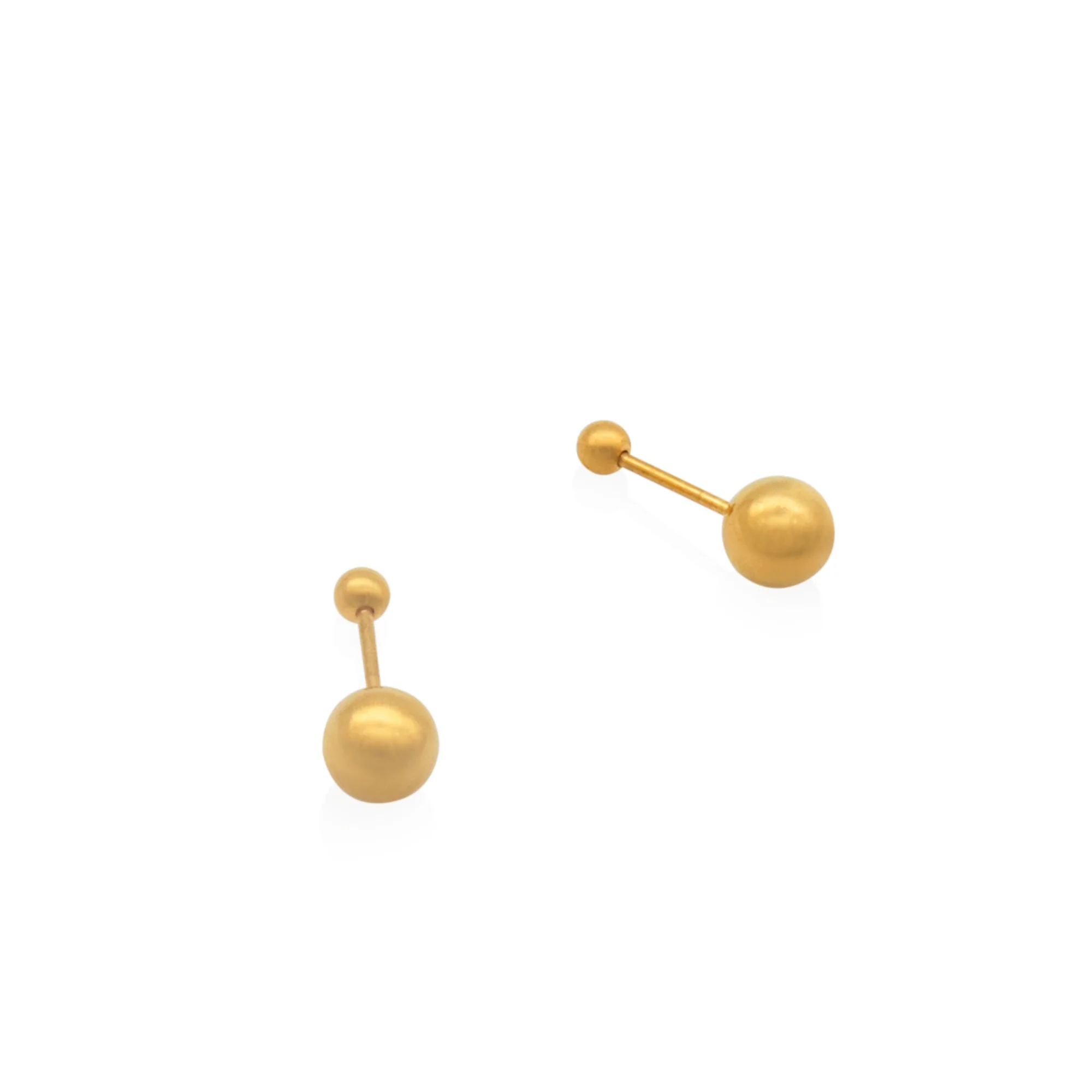 

Chris April fashion jewelry 316L stainless steel pvd gold plated non-tarnish beads stud earrings